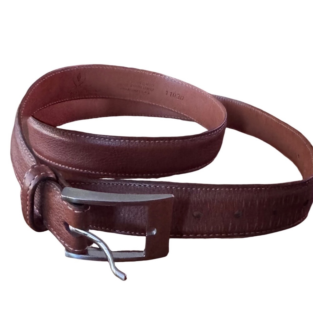 Martin Dingman Mens Brown‎ Scotch Grain Leather Belt Handcrafted USA Size 40 EUC